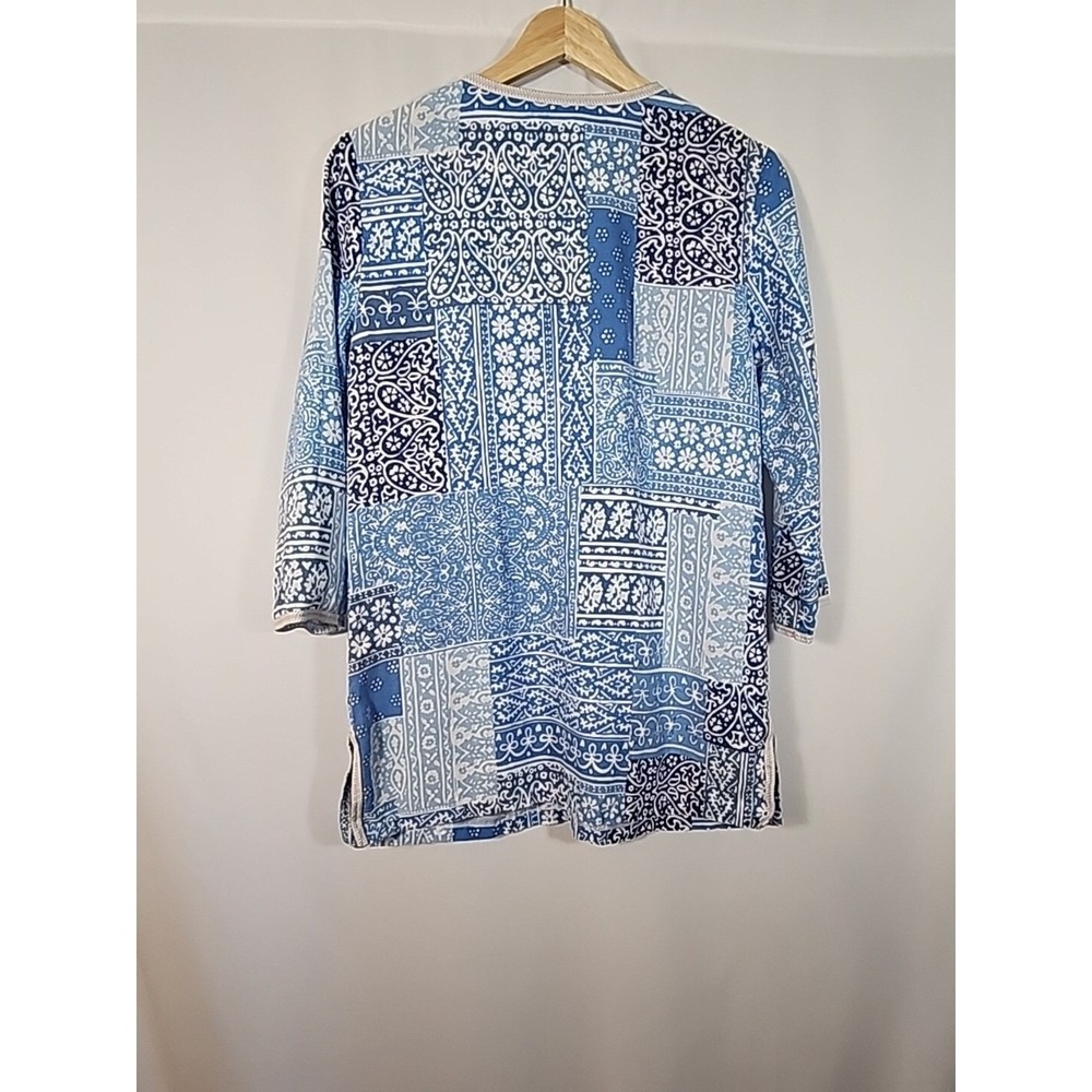 J McLaughlin Paisley Patchwork Tunic Top Pullover Casual Longline Women Size S - Picture 10 of 13